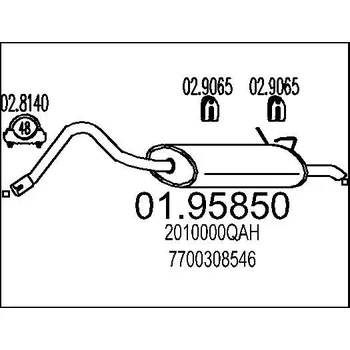 Tlumič výfuku Zadní tlumič výfuku MTS 01.95850