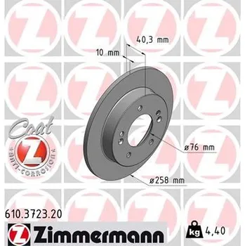 Brzdový systém Brzdový kotouč ZIMMERMANN 610.3723.20