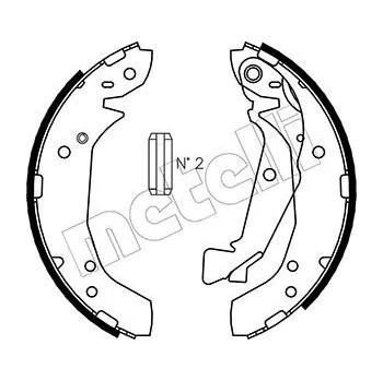 Brzdová čelist Sada brzdových čelistí METELLI 53-0175