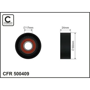 Napínací kladka, žebrovaný klínový řemen CAFFARO 500409