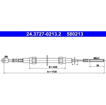 Brzdový systém Tažné lanko, parkovací brzda ATE 24.3727-0213.2