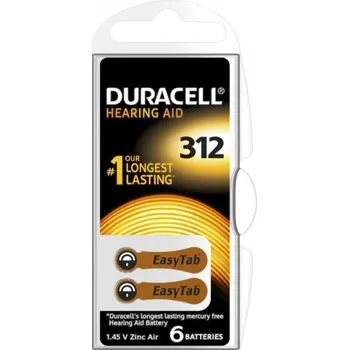 DURACELL 312 EASYTAB 1.4V baterie do naslouchátek 1x6 ks