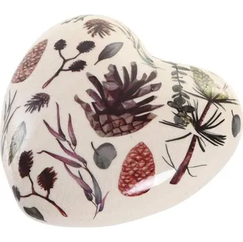 Dekorace "SRDCE SE ŠIŠKAMI" 11x11x4cm