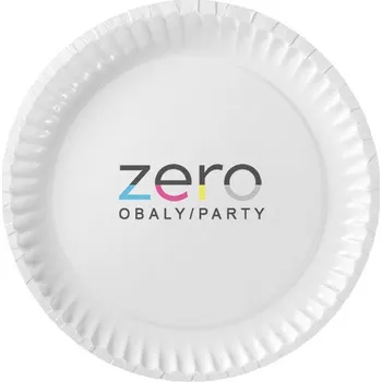 Jednorázové nádobí Tácek papírový kulatý pr. 23 cm - bílý