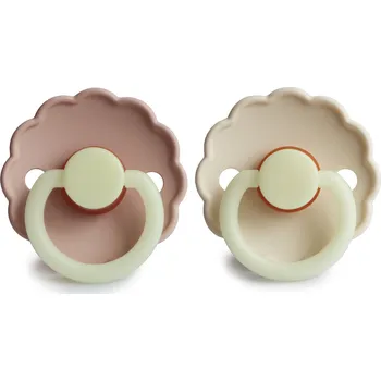 FRIGG Daisy NOČNÍ - kaučukový dudlík - 2 ks - Blush + Cream Velikost: 2 71222479