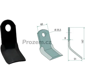 Mulčovací Y-nůž pro Agrimaster, 147/8/25,5 mm