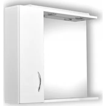 HELIOS 75, zrcadlo s osvětlením + skříňka, levé provedení OLNHEL75