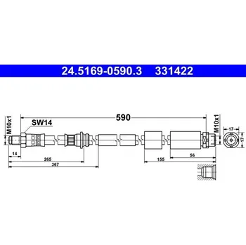 Brzdová hadice Brzdová hadice ATE 24.5169-0590.3