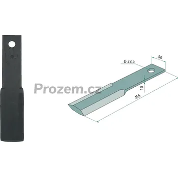 Mulčovací nůž rovný pro Schmidt, 455/10/28,5 mm