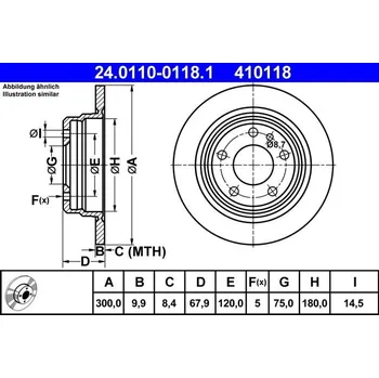 Brzdový kotouč Brzdový kotouč ATE 24.0110-0118.1