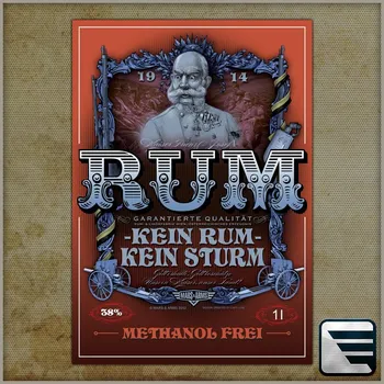 Láhev Samolepka na láhev RUM - červená