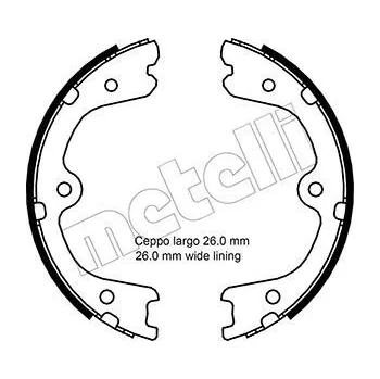 Brzdový systém Sada brzdových čelistí, parkovací brzda METELLI 53-0298
