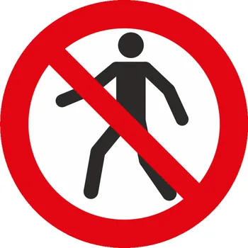 Zákaz chodců ISO 7010 samolepící vinylová fólie 200x200 mm