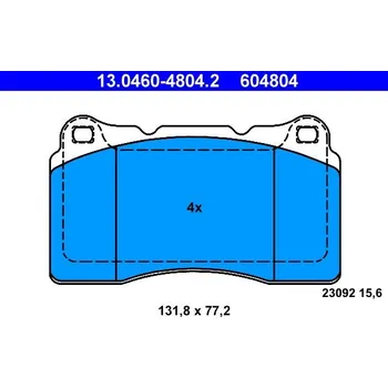 Brzdová destička Sada brzdových destiček, kotoučová brzda ATE 13.0460-4804.2