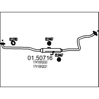 Auto-moto Střední tlumič výfuku MTS 01.50716