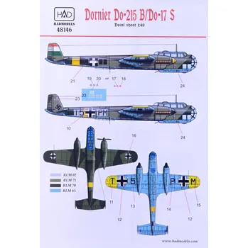 Plastikový model HAD models 1/48 Decal Dornier Do-215B/Do-17S Part 2
