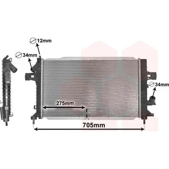 Motor automobilu Chladič, chlazení motoru VAN WEZEL 37002383