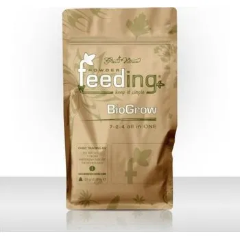 Hnojivo Green House Feeding BioGrow 125g, bio hnojivo na růst (Směs pečlivě vybraných přírodních surovin Green House Feeding BioGrow je určeno pro rychle rostoucí rostliny ve fázi růstu. Míchá se přímo se substrátem. Živiny se uvolňují postupně a napomáhají s)