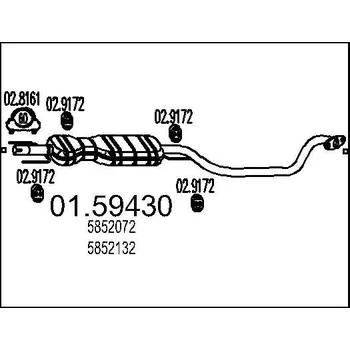 Auto-moto Střední tlumič výfuku MTS 01.59430