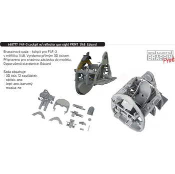 Plastikový model Eduard 1/48 F4F-3 cockpit w/ reflector gun sight PRINT (EDUARD)