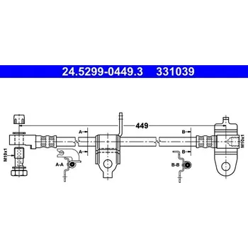 Brzdový systém Brzdová hadice ATE 24.5299-0449.3