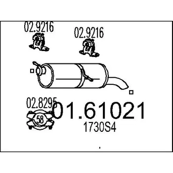 Výfukový systém Zadní tlumič výfuku MTS 01.61021