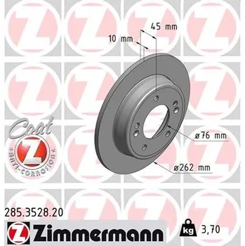 Brzdový systém Brzdový kotouč ZIMMERMANN 285.3528.20