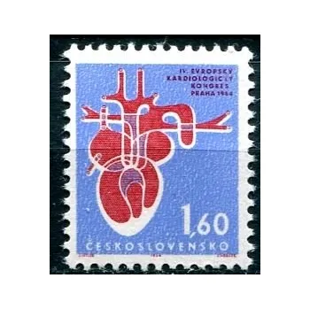 Poštovní známka Českosloveská pošta (1964) č. 1388 ** - Československo - IV. Evropský kardiologický kongres