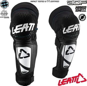 Chránič kolene chrániče kolen a holení na kolo Leatt Knee Shin Guard 3DF Hybrid EXT White Black Velikost: XXL