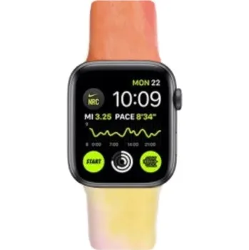 Řemínek na hodinky Silikonový řemínek se vzorem vodových barev pro Apple Watch 42mm / 41mm / 40mm / 38mm - oranžový