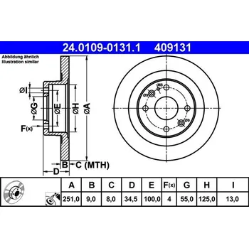 Brzdový kotouč Brzdový kotouč ATE 24.0109-0131.1