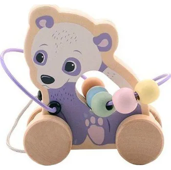 Hračka pro nejmenší Jouéco The Wildies Family dřevěná hračka s labyrintem Bear 12 m+