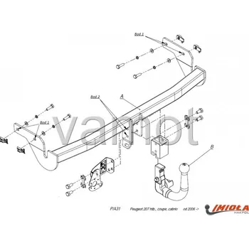 Tažné zařízení Tažné zařízení Peugeot 207 Coupe (2006 - 2015) (5633)