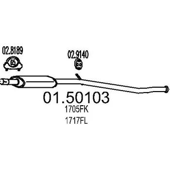Tlumič výfuku Střední tlumič výfuku MTS 01.50103
