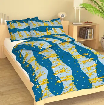 Povlečení Dětské bavlněné povlečení Žirafy modré Rozměr: 45x60 a 90x140 cm