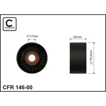 Auto-moto Vratná/vodicí kladka, klínový žebrový řemen CAFFARO 146-00
