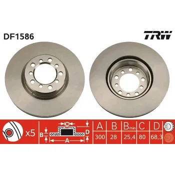 Brzdový kotouč Brzdový kotouč TRW DF1586
