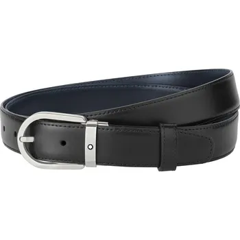 Opasek Opasek Horseshoe buckle black/blue 32 mm