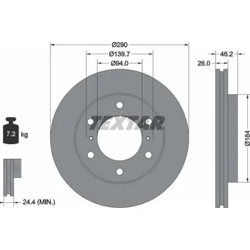 Brzdový kotouč Brzdový kotouč TEXTAR 92167103