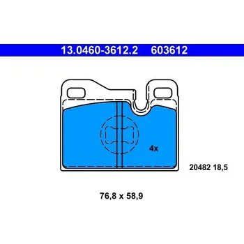Brzdová destička Sada brzdových destiček, kotoučová brzda ATE 13.0460-3612.2