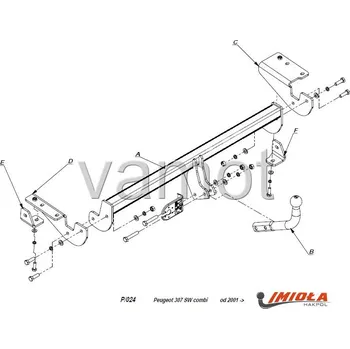 Tažné zařízení Tažné zařízení Peugeot 307 Kombi (SW) (2005 - 2008) (7585)