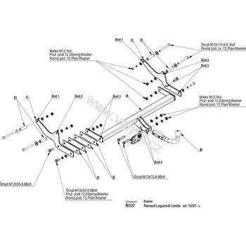Tažné zařízení Tažné zařízení Renault Laguna III Kombi (Grandtour) (2007 - 2015 (III)) (5336)