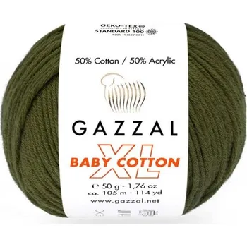 Příze Příze Baby Cotton XL Gazzal 3463 khaki Gazzal