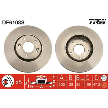 Brzdový kotouč Brzdový kotouč TRW DF6108S
