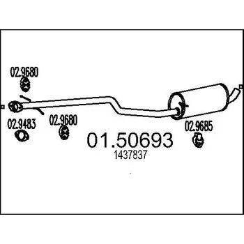 Auto-moto Střední tlumič výfuku MTS 01.50693