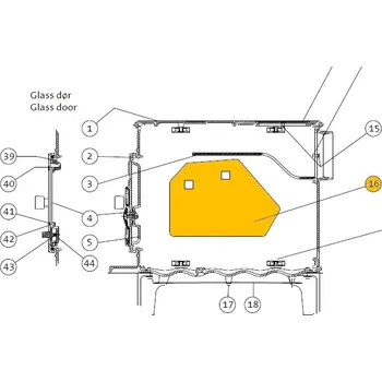 Krbová kamna Jotul Boční vnitřní díl kamen F 601, ND 10084812