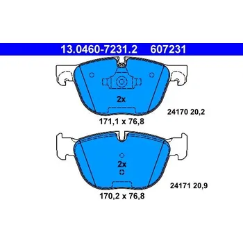 Brzdová destička Sada brzdových destiček, kotoučová brzda ATE 13.0460-7231.2