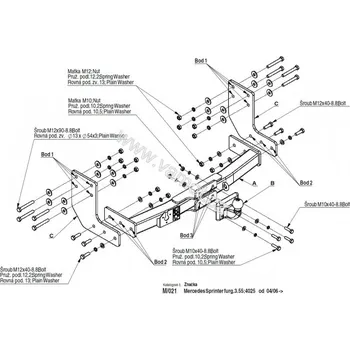 Tažné zařízení Tažné zařízení VW Crafter 3T 3,5T 4,6T valník (2006 - 2016) (1042)