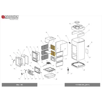 Krbová kamna NORDICA Litinová vyzdívka zadní, pro kamna MAX; ND 1130020; N-43