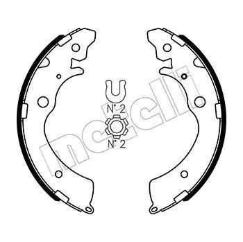 Brzdový systém Sada brzdových čelistí METELLI 53-0154